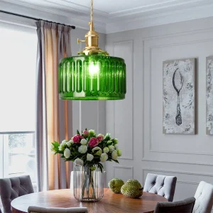 Led Crystal Pendant Light Green Chandelier