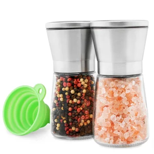 Salt & Pepper Grinder Set – Stainless Steel, Adjustable, Refillable