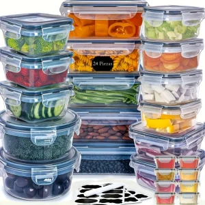48-Piece BPA-Free Airtight Food Storage Containers with Labels